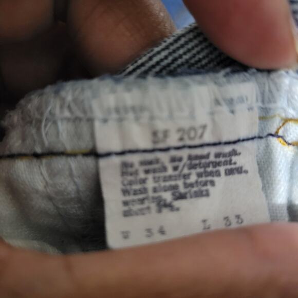 Vintage Levis 505 Jeans Regular Fit Straight Leg Denim Cotton SF 207 80s Size 34 - Picture 9 of 15